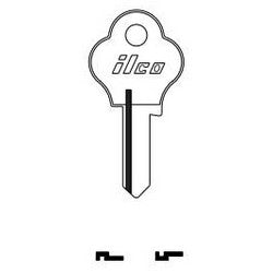 Kaba Ilco 1528 NP A11 | Cylinder Lock Key Blank, Brass, Nickel Plated, 11 Price Group, For Import