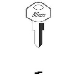Kaba Ilco 1545 NP A08 | Cylinder Lock Key Blank, Brass, Nickel Plated, 8 Price Group, For National Cabinet Lock