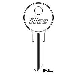 Kaba Ilco 1563 NP A10 | Cylinder Lock Key Blank, Brass, Nickel Plated, 10 Price Group, For Hudson