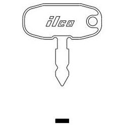 Kaba Ilco 1569 NP A08 | Vehicle Key Blank, Brass, Nickel Plated, 8 Price Group, For Ford Tractor