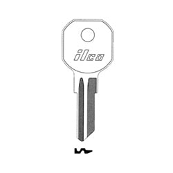 Kaba Ilco 1574R NP A08 | Cylinder Lock Key Blank, Brass, Nickel Plated, 8 Price Group, For Hurd