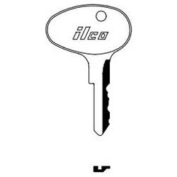 Kaba Ilco 1596 NP A13 | Vehicle Key Blank, Brass, Nickel Plated, 13 Price Group, For Mitsubishi