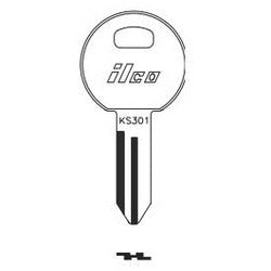 Kaba Ilco 1665 NP A02 | Cylinder Lock Key Blank, Brass, Nickel Plated, 2 Price Group, For Trimark