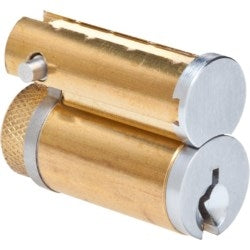 Kaba Ilco 26026-SC-04-0B | Cylinder Lock Interchangeable Core, 6-Pin, Schlage C Keyway, 0-Bitted, Large Format, Satin Brass, With Control Key
