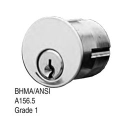 Kaba Ilco 7185SE1-26-KA2 | Mortise Cylinder Lock, 5-Pin, Schlage E Keyway, 2 Keyed Alike, Standard Cam, 1.36" Diameter x 1-1/8" Length, Bright Chrome