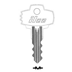 Kaba Ilco 757 NP A08 | Cylinder Lock Key Blank, Brass, Nickel Plated, 8 Price Group, For Dominion Lock