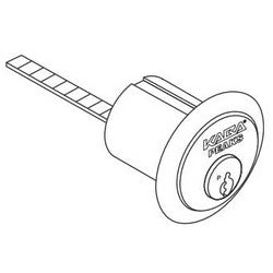 Kaba Ilco 8402-10-03-1010PS | Rim Lock Cylinder, Peaks Preferred, Standard, 6-Pin, Uncombinated, PS Keyway, Polished Brass