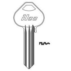 Kaba Ilco A1011H2 NP A10 | Cylinder Lock Key Blank, 6-Pin, Brass, Nickel Plated, 10 Price Group, For Corbin/Russwin