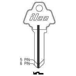 Kaba Ilco A1170C NP A20 | Cylinder Lock Key Blank, 6-Pin, Brass, Nickel Plated, 20 Price Group, For Challenger