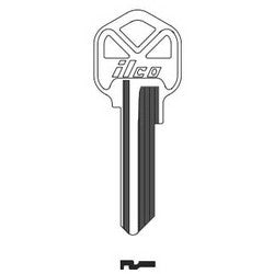 Kaba Ilco A1176KT NP A03 | Cylinder Lock Key Blank, 6-Pin, New Shape Bow, Brass, Nickel Plated, 3 Price Group, For Kwikset