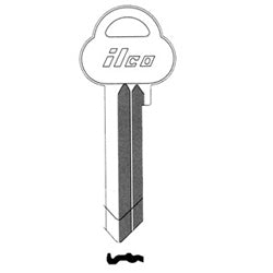 Kaba Ilco AS28 NP A22 | Cylinder Lock Key Blank, 7-Pin, Sectional, Brass, Nickel Plated, 23 Price Group, For Assa