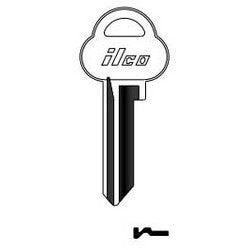 Kaba Ilco AS9 NS A23 | Cylinder Lock Key Blank, 5-Pin, Brass, Nickel Plated, 22 Price Group, For Assa