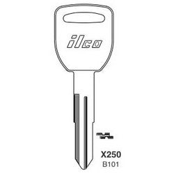 Kaba Ilco B101 NP A06 | Vehicle Key Blank, Brass, Nickel Plated, 6 Price Group, For Honda Automobile, Isuzu