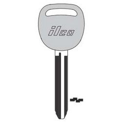 Kaba Ilco B110-P NP A09 | Vehicle Key Blank, Plastic Head, Brass, Nickel Plated, 9 Price Group, For General Motors