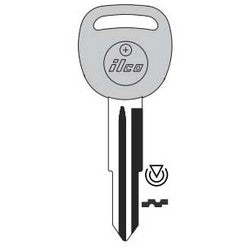 Kaba Ilco B114R-PT NP | Vehicle Key Blank, Transponder Key, Brass, Nickel Plated, For Saturn