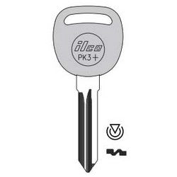 Kaba Ilco B115-PT NP | Vehicle Key Blank, Brass, Nickel Plated, For General Motors