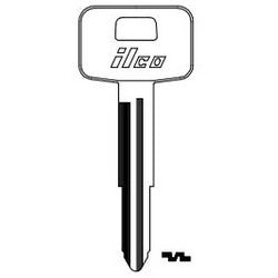 Kaba Ilco B55 NP A04 | Vehicle Key Blank, Brass, Nickel Plated, 4 Price Group, For General Motors