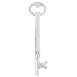 Kaba Ilco B7M ST A24 | Bit Key, 0.2" Post, 0.1" Neck, 0.39" Width x 0.41" Height x 0.08 Thickness Bit, Steel, Nickel Plated, 24 Price Group