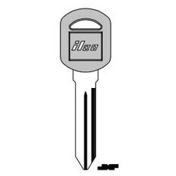 Kaba Ilco B89-P NP A09 | Vehicle Key Blank, Plastic Head, Brass, Nickel Plated, 9 Price Group, For General Motors