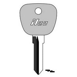 Kaba Ilco BMW3-P NP A09 | Vehicle Key Blank, Plastic Head, Brass, Nickel Plated, 9 Price Group, For BMW