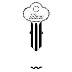 Kaba Ilco C1041DN NP A08 | Cylinder Lock Key Blank, Double-Sided, Brass, Nickel Plated, 8 Price Group, For Chicago