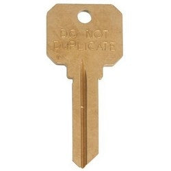 Kaba Ilco DND-SC4 BR A02 | Cylinder Lock Key Blank, 6-Pin, Do Not Duplicate, Natural Brass, 2 Price Group, For Schlage