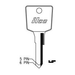 Kaba Ilco DT7 NP A16 | Vehicle Key Blank, 6-Pin, Brass, Nickel Plated, 16 Price Group, For Nissan