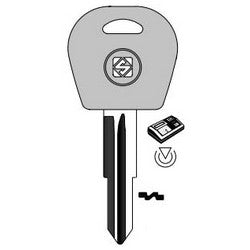 Kaba Ilco DWO5RT5 NP | Vehicle Key Blank, Transponder Key, Cloning Tool, Brass, Nickel Plated, For Daihatsu