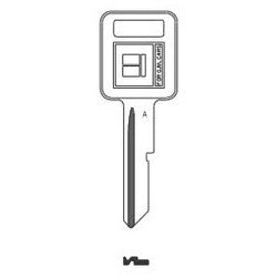 Kaba Ilco GM-A NP A01 | Key Blank, Look-Alike, Primary, A, Brass, Nickel Plated, 1 Price Group, For General Motors