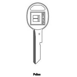 Kaba Ilco GM-B NP A01 | Key Blank, Look-Alike, Secondary, B, Brass, Nickel Plated, 1 Price Group, For General Motors