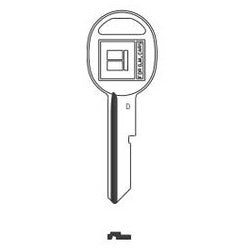 Kaba Ilco GM-D NP A01 | Key Blank, Look-Alike, Secondary, D, Brass, Nickel Plated, 1 Price Group, For General Motors