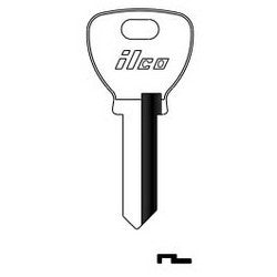 Kaba Ilco GU91G NP A22 | Cylinder Lock Key Blank, Brass, Nickel Plated, 23 Price Group, For Guerville/Riquier