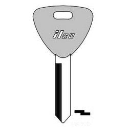 Kaba Ilco H62-P NP A09 | Vehicle Key Blank, Plastic Head, Brass, Nickel Plated, 9 Price Group, For Ford