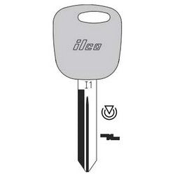 Kaba Ilco H74-PT NP | Vehicle Key Blank, Transponder Key, Brass, Nickel Plated, For Ford