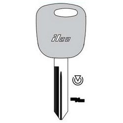 Kaba Ilco H82-PT NP | Vehicle Key Blank, Transponder Key, Brass, Nickel Plated, For Ford