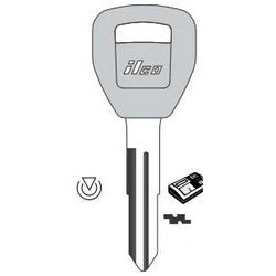 Kaba Ilco HD106-PT NP | Vehicle Key Blank, Transponder Key, Brass, Nickel Plated, For Honda Automobile