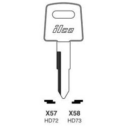 Kaba Ilco HD72 NP A08 | Vehicle Key Blank, Brass, Nickel Plated, 8 Price Group, For Honda Motorcycle