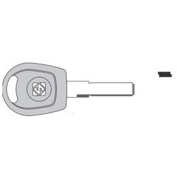 Kaba Ilco HU66T24 NP | Vehicle Key Blank, Cloning Tool, Brass, Nickel Plated, For Volkswagen