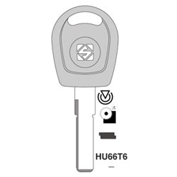 Kaba Ilco HU66T6 NS | Vehicle Key Blank, Natural Brass, For Volkswagen