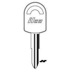 Kaba Ilco HY3 NP A07 | Vehicle Key Blank, Brass, Nickel Plated, 7 Price Group, For Hyundai