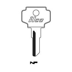 Kaba Ilco K1122C NP A13 | Cylinder Lock Key Blank, Brass, Nickel Plated, 13 Price Group, For Bargman