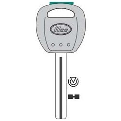 Kaba Ilco KK7-PT NS | Vehicle Key Blank, Transponder Key, Brass, Nickel Plated, For Kia