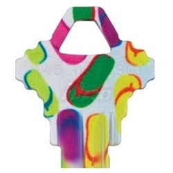 Kaba Ilco KW-FLIP-FLOPS A38 | Decorative Key Blank, Personali-Keys, Kwikset/Titan, Flip-Flop Design, Small Bow, Big Impact, KW Keyway, 39 Price Group