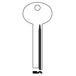 Kaba Ilco LB1 NS A53 | Safe Deposit Key Blank, 0.32" Width x 0.07" Thickness, Natural Nickel Silver, 12 Price Group, For Lefebure