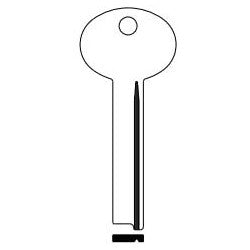 Kaba Ilco LB2 NS A54 | Safe Deposit Key Blank, 0.32" Width x 0.07" Thickness, Natural Nickel Silver, 14 Price Group, For Lefebure