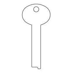 Kaba Ilco LB6 NS A52 | Safe Deposit Key Blank, 0.32" Width x 0.07" Thickness, Natural Nickel Silver, 11 Price Group, For Lefebure