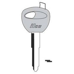 Kaba Ilco MAZ24-GTS NP A71 | Key Shell, Look-Alike, Brass, Nickel Plated, With GTI Transponder, For Mazda