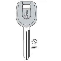 Kaba Ilco MIT13-PT NP | Vehicle Key Blank, Transponder Key, Brass, Nickel Plated, For Mitsubishi