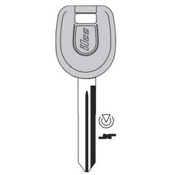 Kaba Ilco MIT16A-PT NP | Vehicle Key Blank, Transponder Key, Brass, Nickel Plated, For Mitsubishi