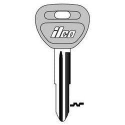Kaba Ilco MIT4-P NP A09 | Vehicle Key Blank, Plastic Head, Brass, Nickel Plated, 9 Price Group, For Chrysler, Mitsubishi